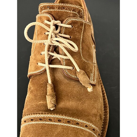 Stefano Branchini Calzoleria Men\'s 8 Brown Suede Leather Cap Toe Oxford Shoes main image 12